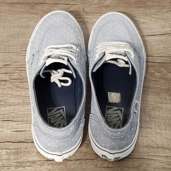 Vans Chambray Women's Casual Shoes Size 8.5 Blue/Polka Dot - Picture 7 of 8